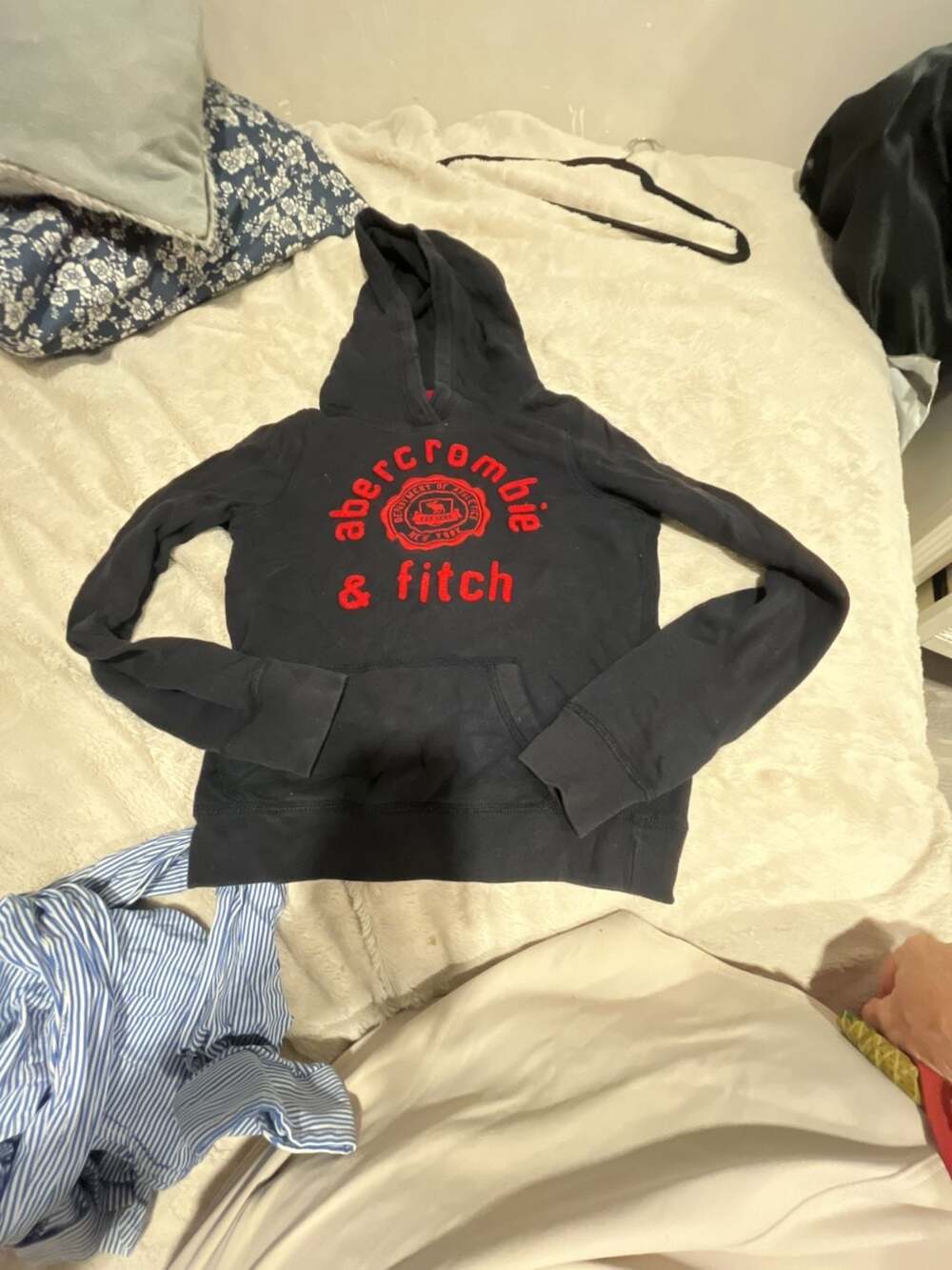 Abercrombie & Fitch Hoodie Size S Black Red Logo